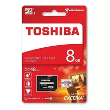 Memoria Micro Sd De 8gb Exceria Clase 10 + Adaptador Toshiba