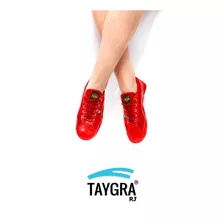 Taygra Sapatilha Slim Vermelho - Dança De Salão Sola Lisa