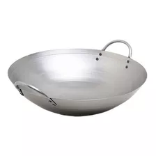 Panela Wok De Ferro Duas Alças - Tacho Tipo Chinês 47cm