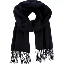 Cachecol Lenço Liso Preto Longa Pashmina Echarp Inverno Frio