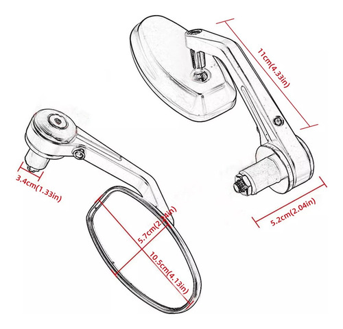2 Pzs Espejos Moto Deportivos Street Cafe Racer Motocicleta Foto 5