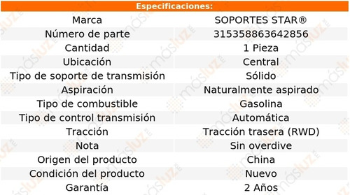 Soporte Para Caja Transmisin Ctral Cougar 3.8l V6 82/86 Foto 2