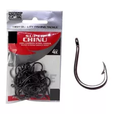 Kit C/30 Anzol Pesca Super Chinu 4x Black Marine Sports N-10