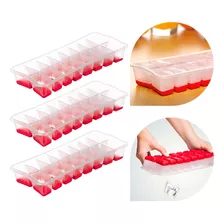 Kit 3 Formas Cubo Ice Gelo Rígida Flexível Fundo Silicone