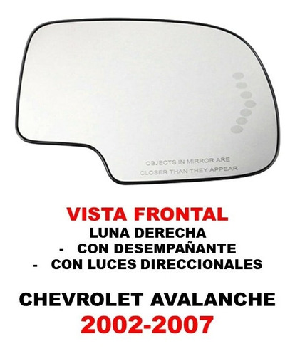 Luna Derecha C/desem C/direc Chevrolet Avalanche 2002-2007 Foto 2