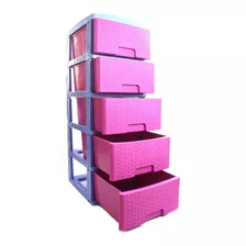 Cajonero Apariencia Rattan 5 Gavetas Colplast