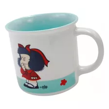 Taza Grande Para Cafe Diseño Mafalda Frases Porcelana 350 Ml Color Aqua