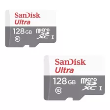 Super Kit 2 Cartão De Memória Sandisk Sdsquns 128gb Micro Sd