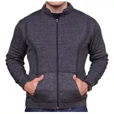 Casaco Suéter Masculino Lã Com Zíper Trico Blusa De Frio