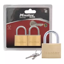 Candado Seguridad Master Lock Bronce Pack X2 Febo