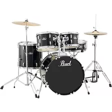 Bateria Roadshow Pearl Con Platillos Banco Baquetas Colores Color Negro