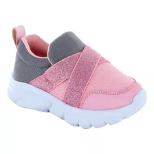 Tenis Coqueta Y Audaz 133000-i Textil Rosa/gris Niñas