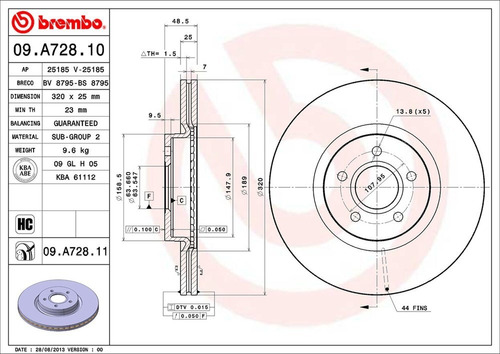 Disco Brembo Volvo S40 1.8 Flexfuel 2007 A 2009 Delantero Pz Foto 2