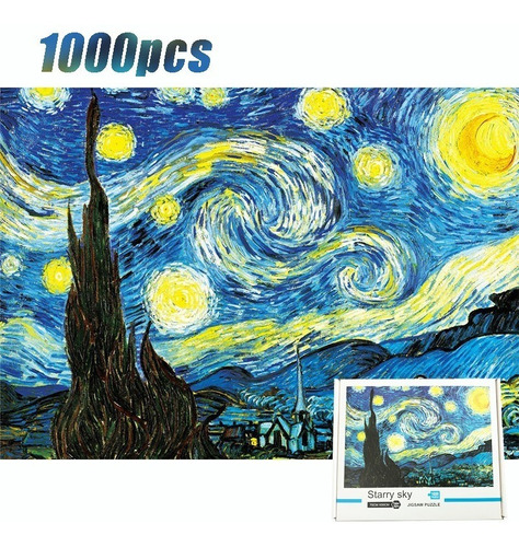 Rompecabezas Noche Estrellada Arte Van Gogh De 1000 Piezas 