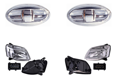 Kit 2 Faros Y 2 Cuartos Para Peugeot Partner 2007-2011 Depo Foto 2