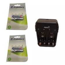 Combo Cargador Pro1 Usb + 4 Aaa 1000 Recargables Probattery