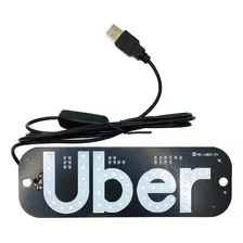 Placa Led Letreiro Motorista De Aplicativo Uber Usb