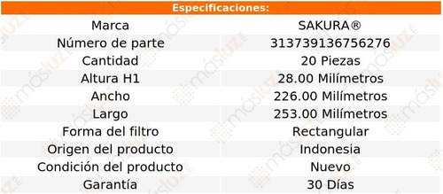 20 Filtros Aire Acondicionado P/ Kia Optima 2.4l 4 Cil 16/20 Foto 2