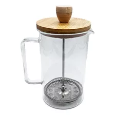 Cafetera De Vidrio Borosilicato Con Tapa Bambú 600cc Tkh