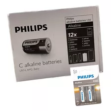 24 Pilas C Alcalina Philips Lr14 1.5v