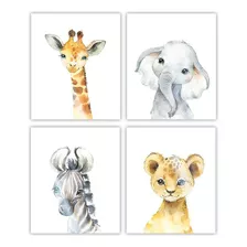 Designs By Maria Inc. Juego De 4 Impresiones De Animales De