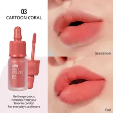 Peripera Ink Airy Velvet 03 Cartoon Coral Cosmetica Coreana