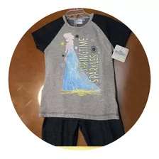 Legging + Playera Frozen Tipo Mezclilla 100% Algodón T 10