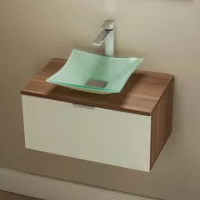 Kit Para Banheiro 60cm + Cuba Em Vidro Sulle