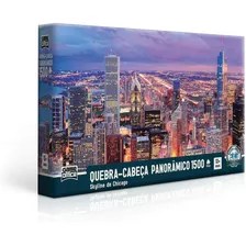Quebra Cabeça Skyline De Chicago Panorâmico - 1500 Peças