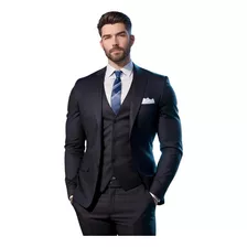  Terno Completo Masculino Slim - Blazer + Calça + Colete 