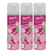 Kit 3 Shampoo A Seco Maçã Do Amor 50ml Doce Oleosidade Ricca