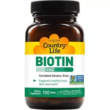 Country Life | Biotin | 1mg | 100 Tablets