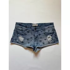 Short De Jean Con Estrellas Y Roturas Marca Bershka Talle 36