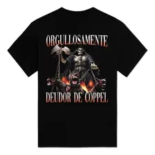 Playera Negra De Orgullosamente Deudor De Coppel Calavera 