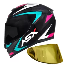 Capacete Asx Eagle Street Tiffany + Viseira Colorida