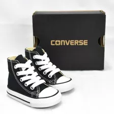 Converse Chuck Taylor Tenis Bota Negros Bebe 100% Originales