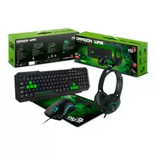 Combo Dragon War 4 Em 1 Headset,mouse,teclado,mousepad ELG