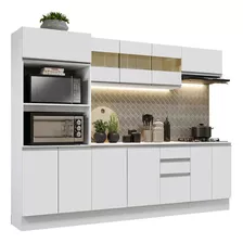 Armário Cozinha Completa 100% Mdf 250cm Smart Madesa B01