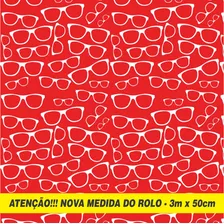 Papel De Parede Óculos Branco E Vermelho Autoadesivo 3mx58cm