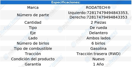 Par Mazas De Rueda Del Hiace L4 2.7l Rwd 06 Al 19 Rodatech Foto 2