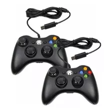 Kit 2 Controle Xbox 360 Pc Notebook Celular Com Fio Joystick