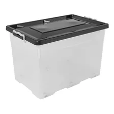 Caja Organizadora Plástica Grande Apilable C/ruedas 75l 