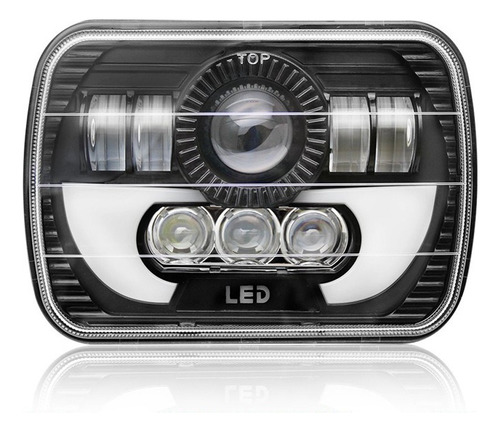 Faro Led Lupa 5x7'' Rectangular Ojos ngel Unidad Alta\\baja Foto 2