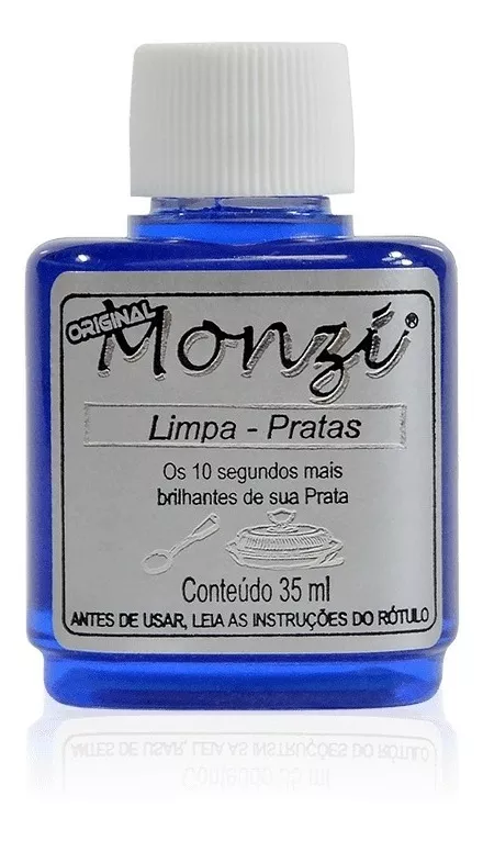 Limpa Prata Monzi 35ml Limpeza Polimento Original Azul