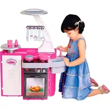 Cozinha Infantil Classic Fogão Pia Geladeira Cotiplas Cor Rosa