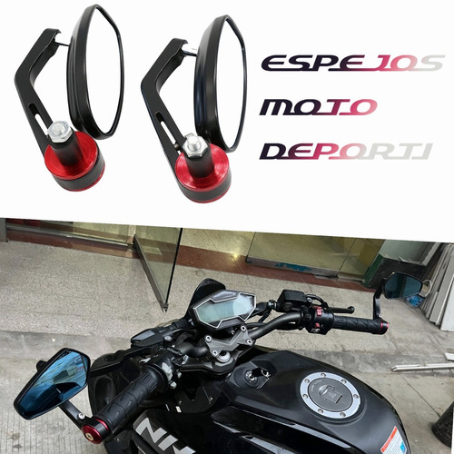 2 Pz Espejos Moto Deportivos Street Cafe Racer Motocicleta Foto 2