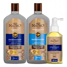 Kit Shampoo E Condicionador Tio Nacho Engrossador200ml+spray