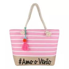 Bolsa Moderna De Praia Piscina Moda Amo O Verão + Pingente