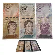 Kit 3 Cédulas 500 1000 2000 Bolivares Venezuela ! Fe 