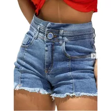 Short Jeans Fem Boyfriend Clochard Barra Desfiada 22499